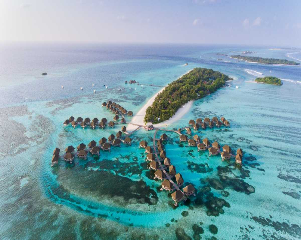 Overwater villas in the Maldives